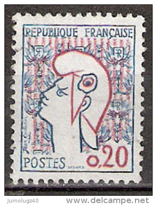 1961 Marianne Of Cocteau Timbre France Y T N 12 08 Obl Marianne De Cocteau 0 Fc Bleu Et Rouge Cote 0 15