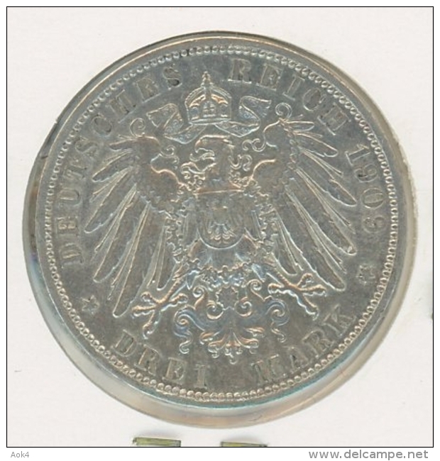 2 3 5 Mark Silver 3 Mark Silber Argent Preussen Preussen 1909