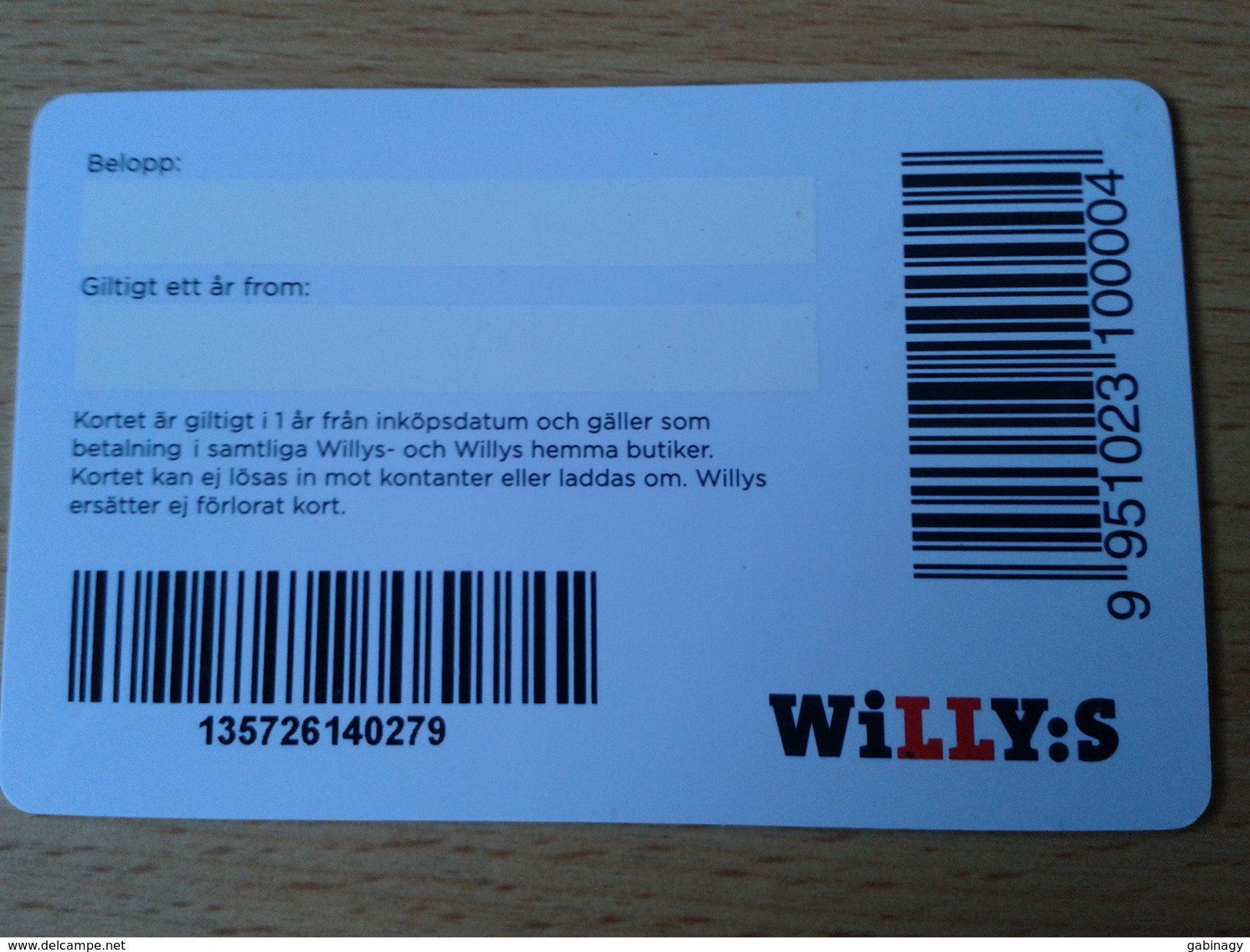 GIFT CARD - SWEDEN - WILLYS