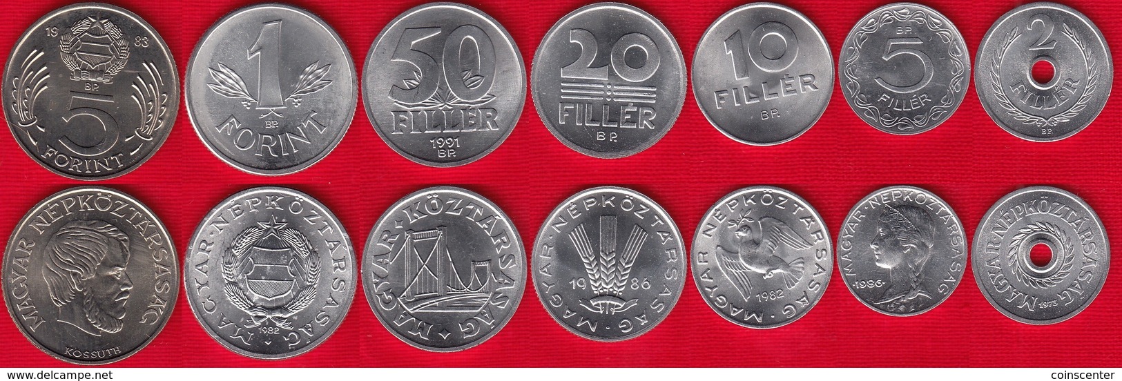 10 HUNGARY COINS FILLER FORINT HUNGARIAN OLD COINS